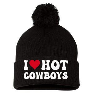 I Love Hot Cow I Heart Cow Funny Country Western Pom Pom 12in Knit Beanie