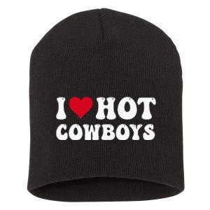 I Love Hot Cow I Heart Cow Funny Country Western Short Acrylic Beanie