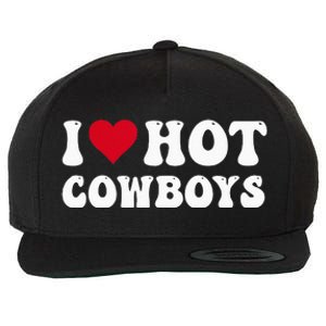 I Love Hot Cow I Heart Cow Funny Country Western Wool Snapback Cap