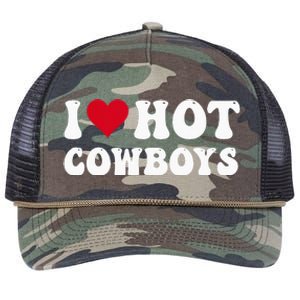 I Love Hot Cow I Heart Cow Funny Country Western Retro Rope Trucker Hat Cap