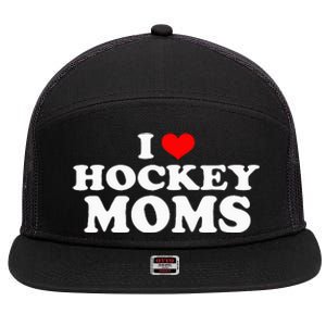 I Love Hockey Moms Funny Christmas 7 Panel Mesh Trucker Snapback Hat