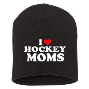 I Love Hockey Moms Funny Christmas Short Acrylic Beanie