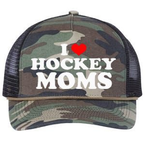 I Love Hockey Moms Funny Christmas Retro Rope Trucker Hat Cap