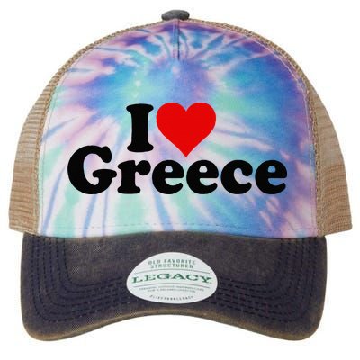 I LOVE HEART GREECE Legacy Tie Dye Trucker Hat