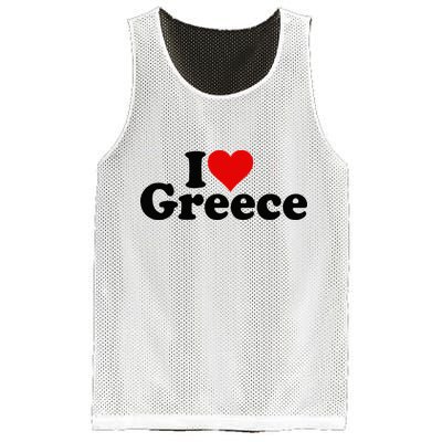 I LOVE HEART GREECE Mesh Reversible Basketball Jersey Tank