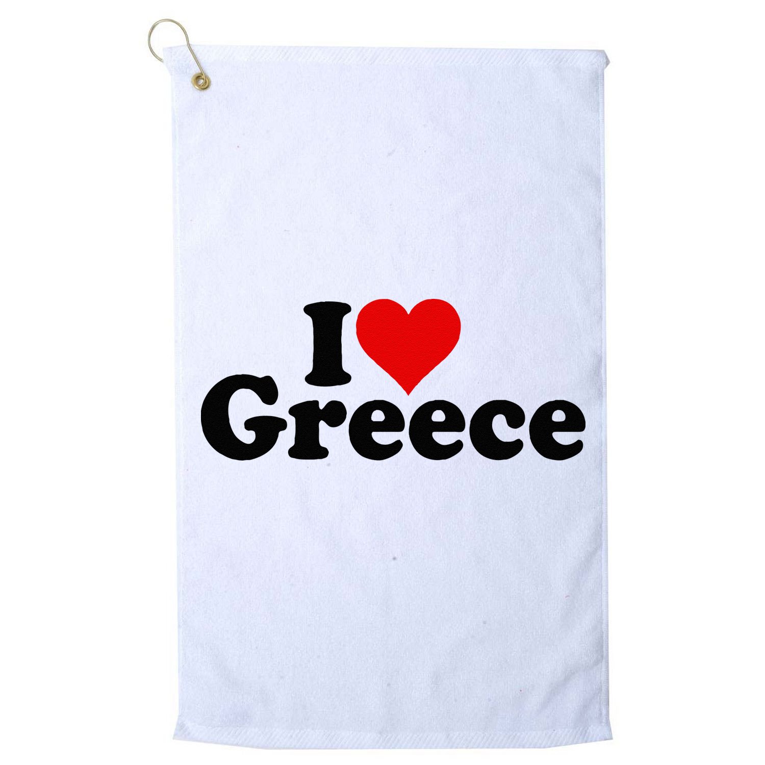 I LOVE HEART GREECE Golf Towel