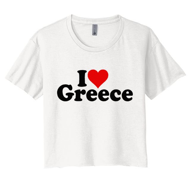 I LOVE HEART GREECE Crop Top