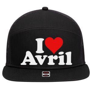 I Love Heart Avril 7 Panel Mesh Trucker Snapback Hat