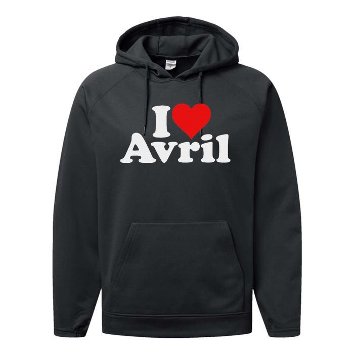 I Love Heart Avril Performance Fleece Hoodie