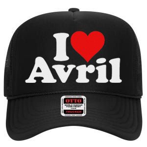 I Love Heart Avril High Crown Mesh Back Trucker Hat