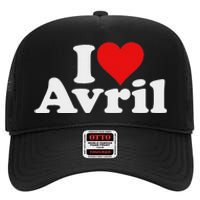 I Love Heart Avril High Crown Mesh Back Trucker Hat