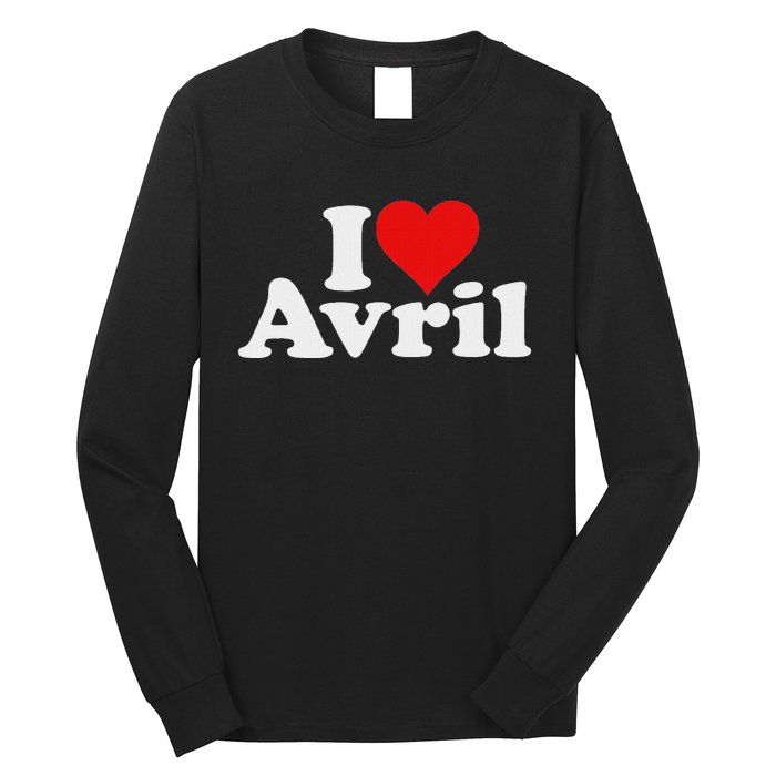 I Love Heart Avril Long Sleeve Shirt