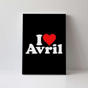 I Love Heart Avril Canvas