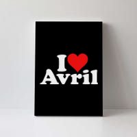 I Love Heart Avril Canvas