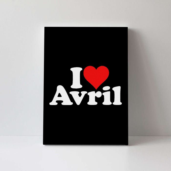 I Love Heart Avril Canvas