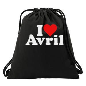 I Love Heart Avril Drawstring Bag