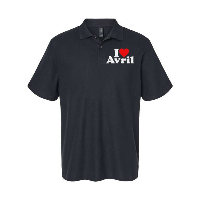 I Love Heart Avril Softstyle Adult Sport Polo