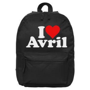 I Love Heart Avril 16 in Basic Backpack