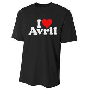 I Love Heart Avril Performance Sprint T-Shirt