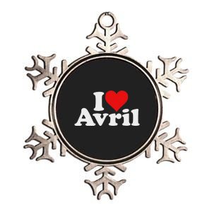 I Love Heart Avril Metallic Star Ornament