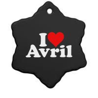 I Love Heart Avril Ceramic Star Ornament