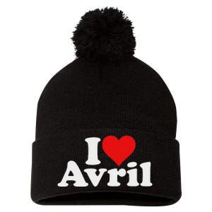 I Love Heart Avril Pom Pom 12in Knit Beanie