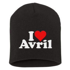 I Love Heart Avril Short Acrylic Beanie