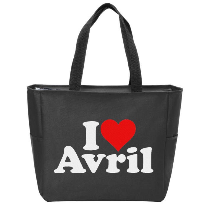 I Love Heart Avril Zip Tote Bag