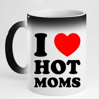 I Love Hot Moms 11oz Black Color Changing Mug