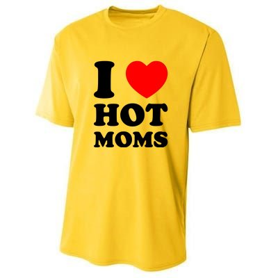 I Love Hot Moms Youth Performance Sprint T-Shirt