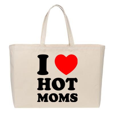 I Love Hot Moms Cotton Canvas Jumbo Tote