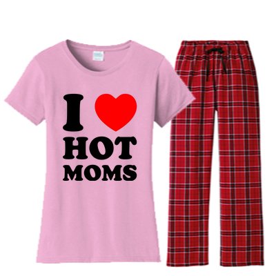 I Love Hot Moms Women's Flannel Pajama Set