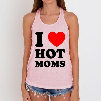 I Love Hot Moms Women's Knotted Racerback Tank