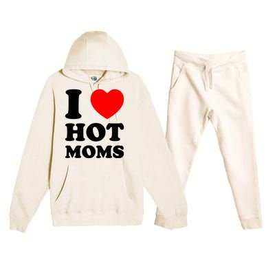 I Love Hot Moms Premium Hooded Sweatsuit Set