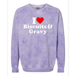 I Love Heart Biscuits And Gravy Colorblast Crewneck Sweatshirt