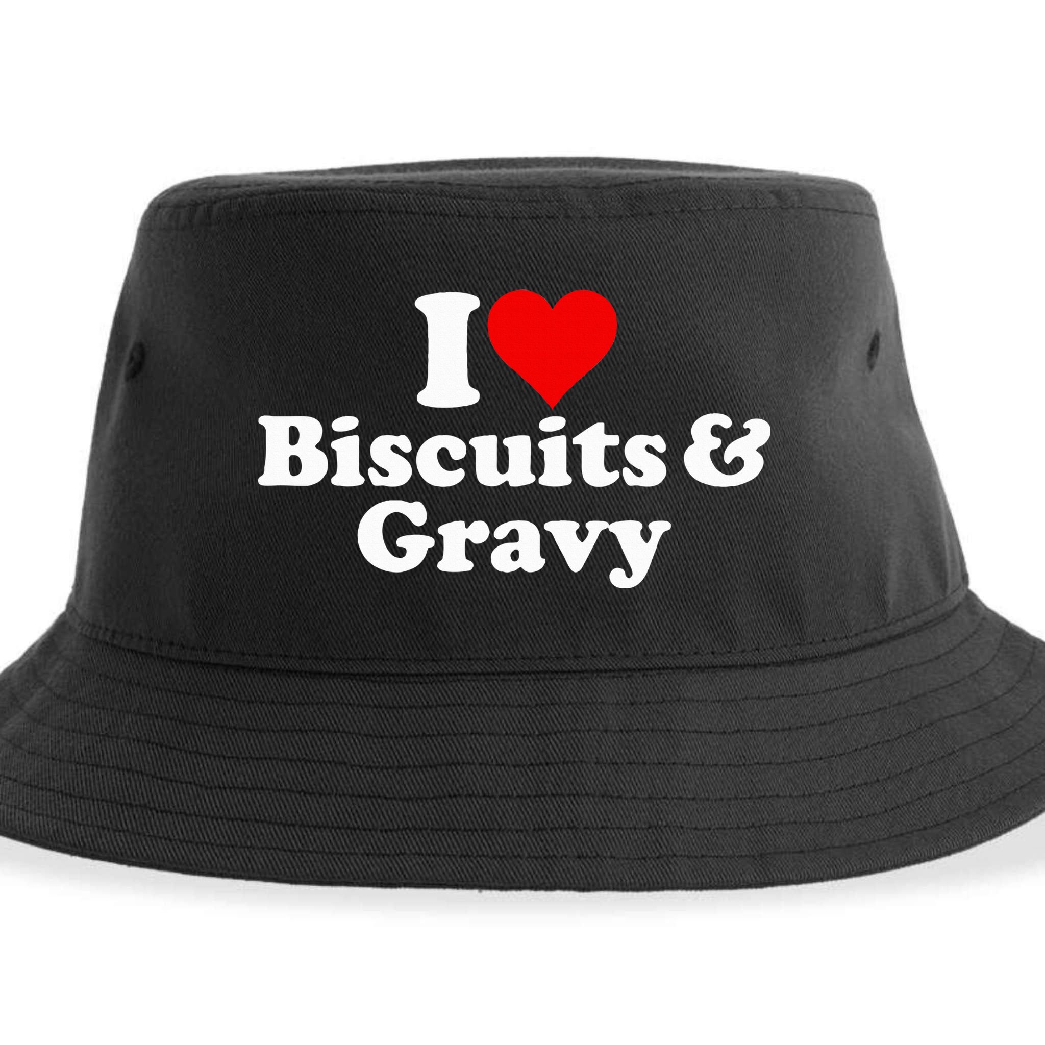 I Love Heart Biscuits And Gravy Sustainable Bucket Hat