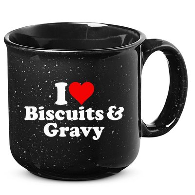I Love Heart Biscuits And Gravy 15oz Campfire Ceramic Mug