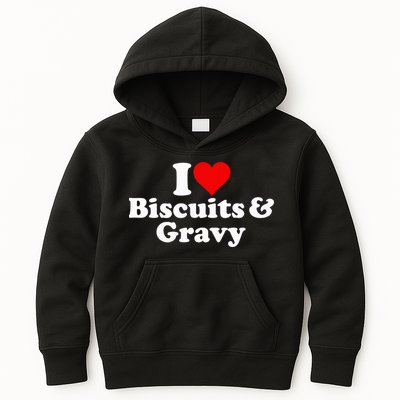 I Love Heart Biscuits And Gravy Kids Hoodie