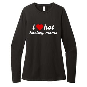 I Love Hot Hockey Moms Funny I Love Moms Womens CVC Long Sleeve Shirt