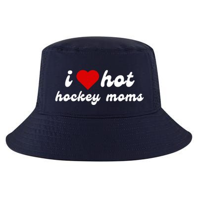 I Love Hot Hockey Moms Funny I Love Moms Cool Comfort Performance Bucket Hat