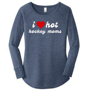 I Love Hot Hockey Moms Funny I Love Moms Women's Perfect Tri Tunic Long Sleeve Shirt