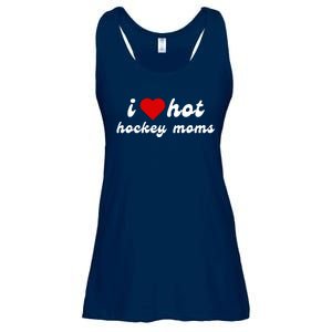 I Love Hot Hockey Moms Funny I Love Moms Ladies Essential Flowy Tank