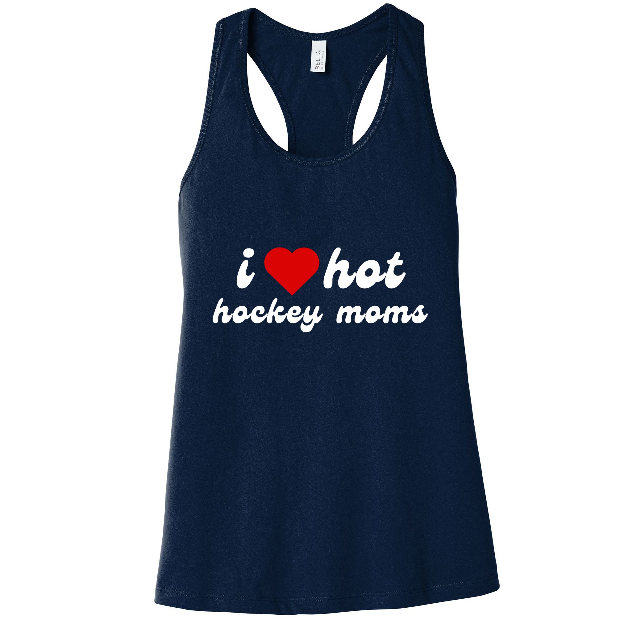 I Love Hot Hockey Moms Funny I Love Moms Womens Tank Top