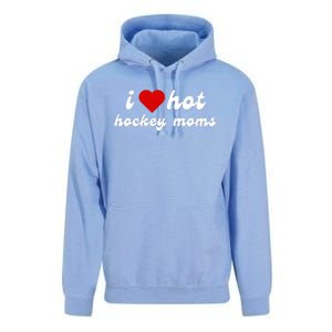 I Love Hot Hockey Moms Funny I Love Moms Unisex Surf Hoodie