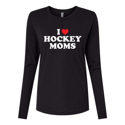 I Love Hockey Moms Funny Design Gift Womens Cotton Relaxed Long Sleeve T-Shirt