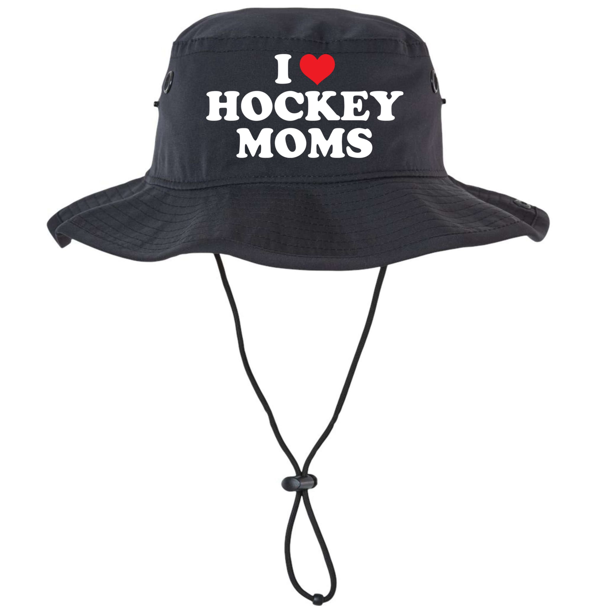 I Love Hockey Moms Funny Design Gift Bucket Hat