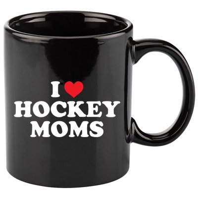 I Love Hockey Moms Funny Design Gift 11oz C Handle Ceramic Mug