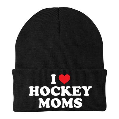 I Love Hockey Moms Funny Design Gift Beanie