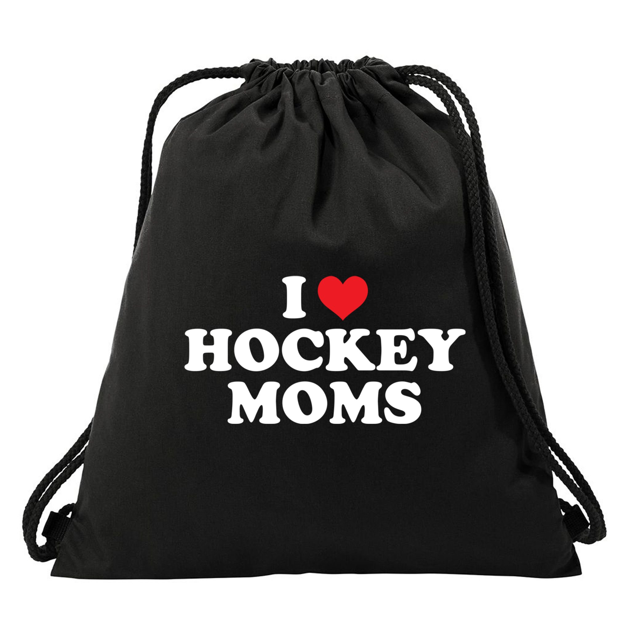 I Love Hockey Moms Funny Design Gift Drawstring Bag
