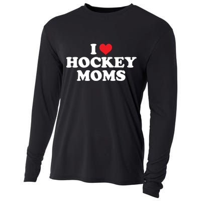 I Love Hockey Moms Funny Design Gift Cooling Performance Long Sleeve Crew